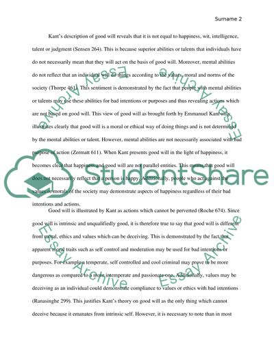 Immanuel Kent: Societal Morals, Ethics, Values and Good Will