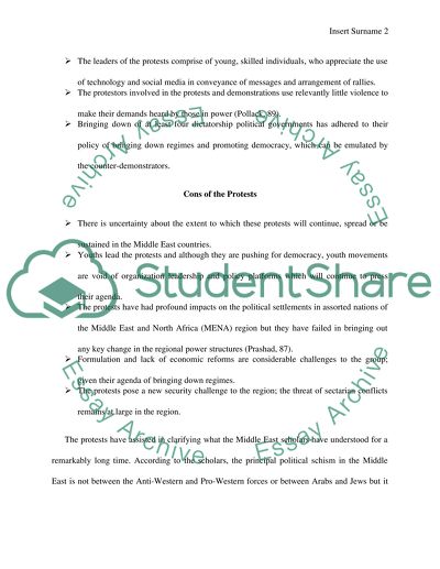 Will the Protests known as the Arab Spring bring Democracy to the Middle East