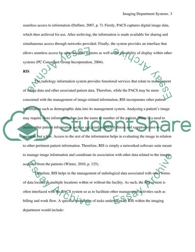 The Way in Which PACS, RIS, and HIS Are Used in the Overall Management of an Imaging Department