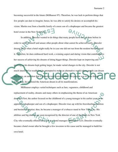 Analysis of Martin Dressler: The Tale of an American Dreamer Novel