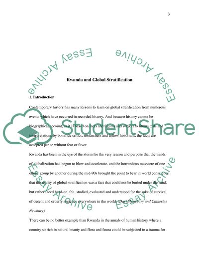 Rwanda and Global Stratification