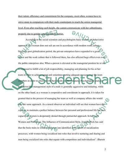 1.Women into senior management. Gender communication barriers