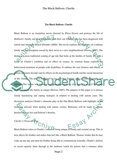 The black balloon essay