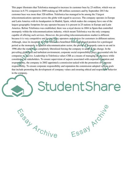 Telefnica International Business Environment