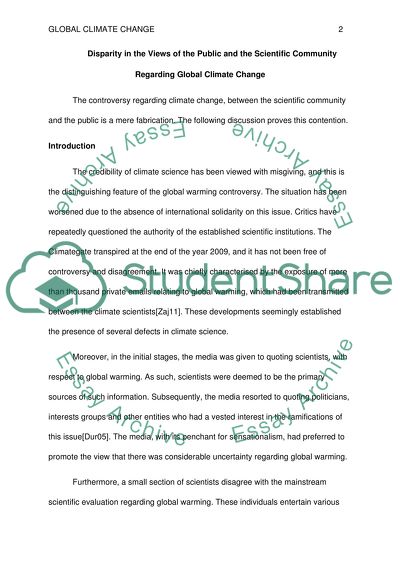 Disparity in the Views of the Public on Global Climate Change