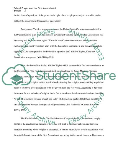 School Prayer and the First Amendment