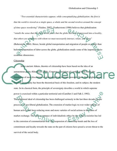 Understanding of Terms Globalization and Citizenship
