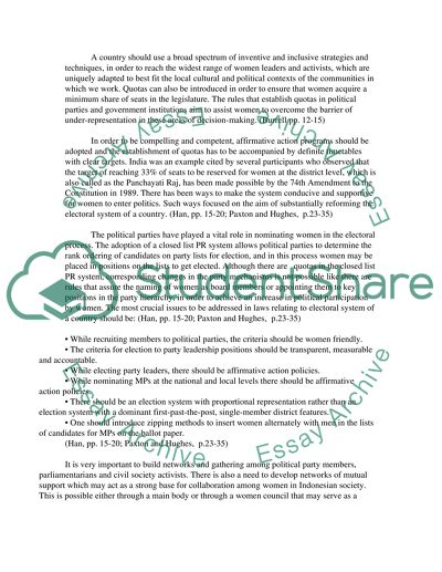 Strategies for improving womens political participation