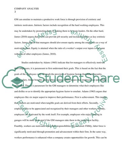 Motivation Techniques in General Motors