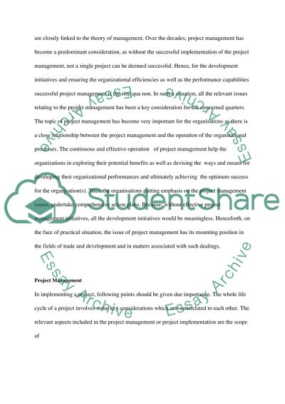 Project Management In the era of continuous development of trade and commerce