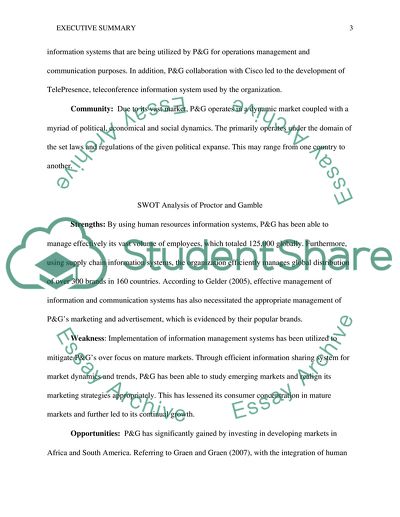 Executive Summary of an organization