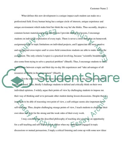 Philosophy of teaching paper