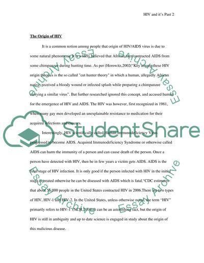 HIV and Its Past and Present Impact on Global Level