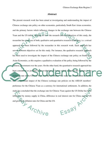 Chinese Exchange Rate Policy and Other Economies