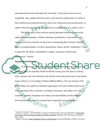 Comparative Perspective on Organized Crime