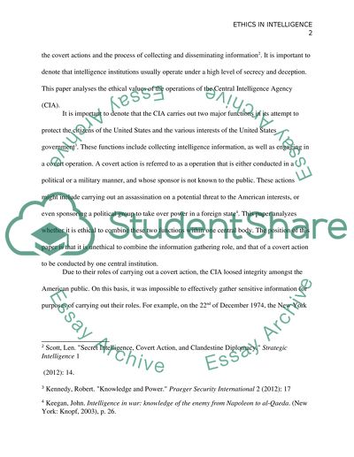 Strategic analysis and covert action