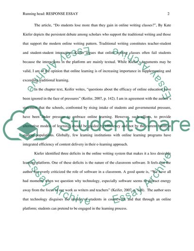 Do Students lose more than they gain in online writing classes