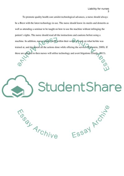 Liability for nurses