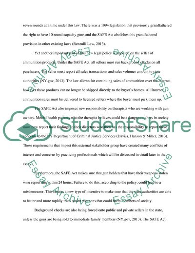 Analysis of the New York Secure Ammunition and Firearms Enforcement Act