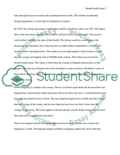 Public Health and Health Promotion in Kent