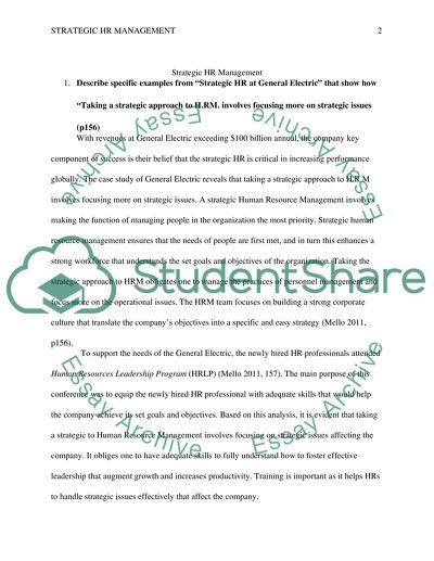 Strategic hr management