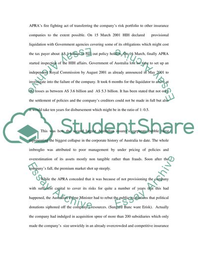 Auditing HIH Disaster
