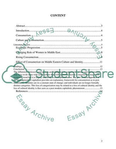 Effect of Consumerism on Middle Eastern Culture and Identity