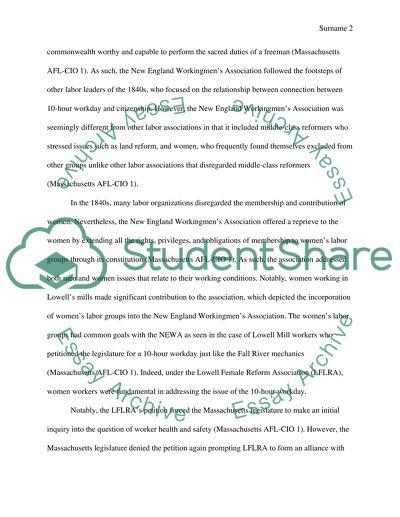 The new england workingmens association