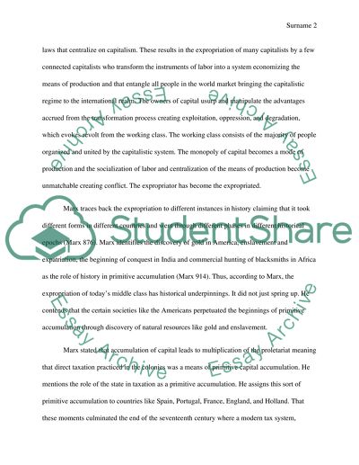 Marxs Explanation for the Capitalist Transformation