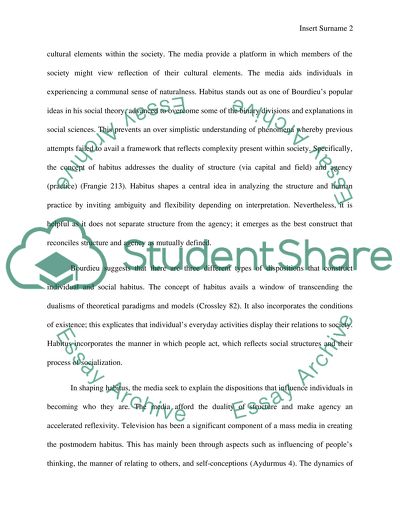 How Do the Media Work, According to Their Various Theorists, in Shaping the Individual Habitus