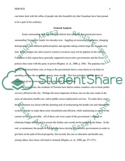 Service Cutbacks in Toronto