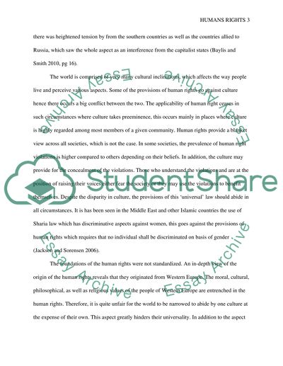 Are human rights truly universal Give reasons for your answer