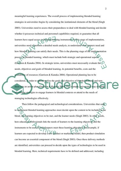 Blended Learning Implementation in Universities