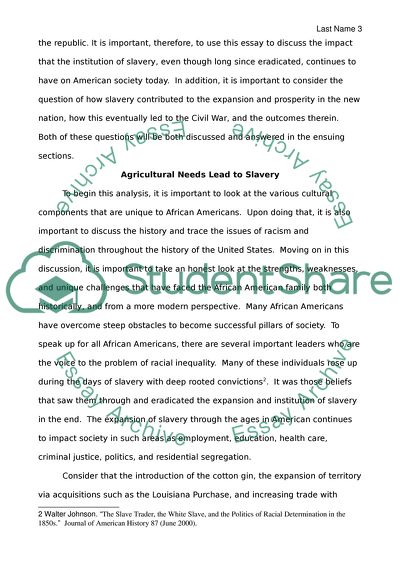 The Expansion of Slavery in the Early American Republic