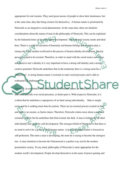 Satre Nietzsche & Human Nature