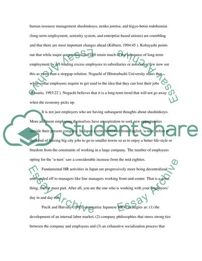 The Concepts of HR Management in Japan