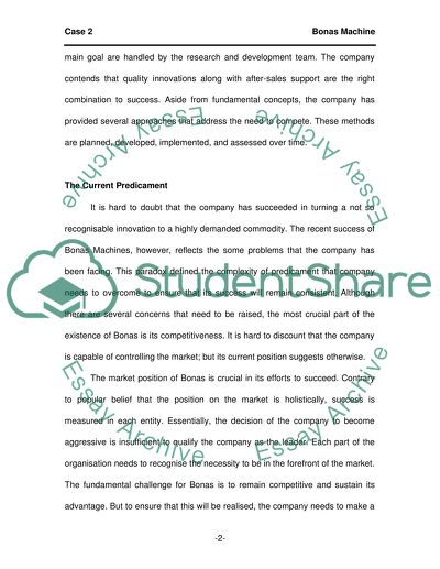 The Competitive Position of Bonas