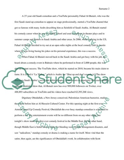 Stand-up comedy in the middle east via youtube