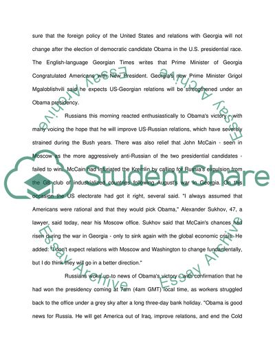 Russias View on Obamas first 100 Days