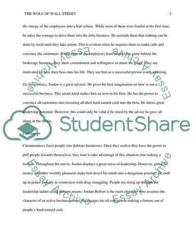 Leadership in the Movie Wolf of Wall Street