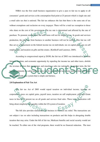 The Fair Tax in the United States