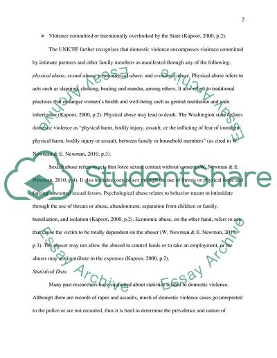 Definition and History of the Term Domestic Violence