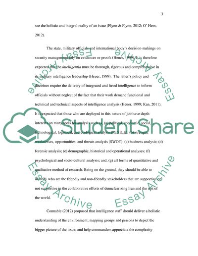 Factors Contributing to Intelligence Success or Failure