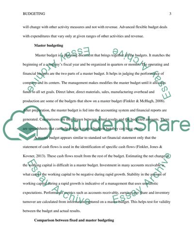 Comparison of Two Types of Operational Budgets