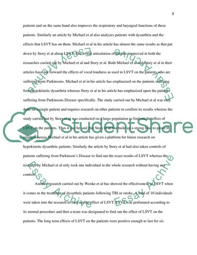 Lee Silverman Voice Treatment for Dysarthria