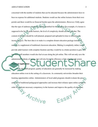 Article Review - Adult Learning