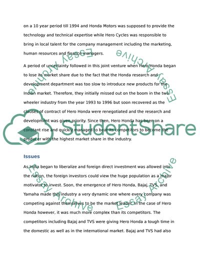 Hero Honda Motors Limited in Asia