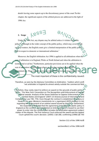 English Arbitration Act 1996