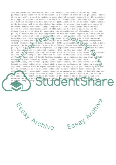 International Human Resource Management