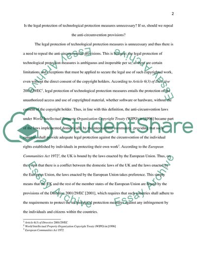 Is the Legal Protection of Technological Protection Measures Unnecessary